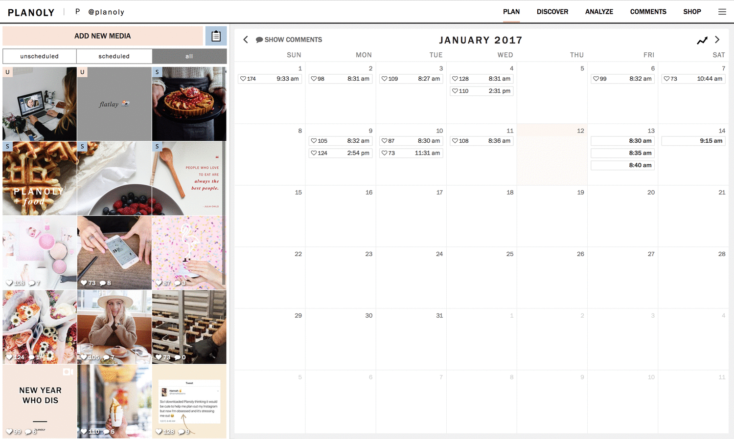 Planoly New Feature Plan Report Gif