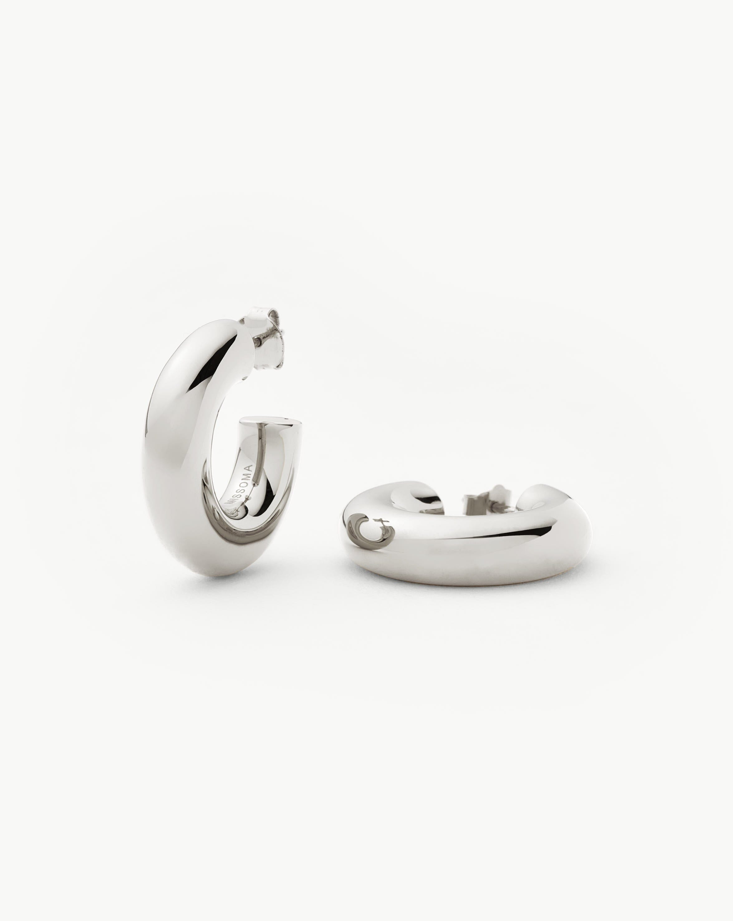 Chubby Medium Hoop Earrings | Sterling Silver Earrings Missoma 