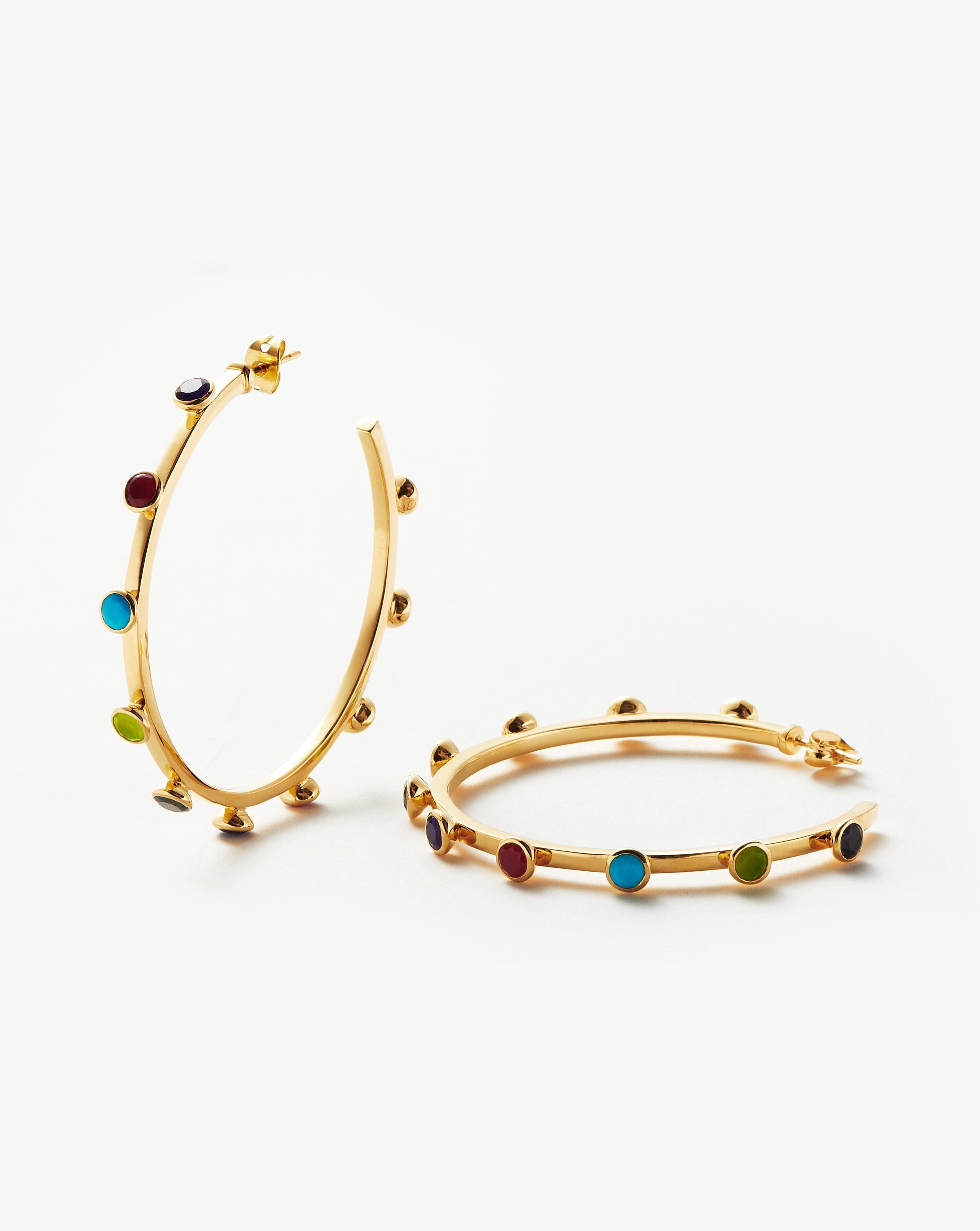 Hot Rox Multi Gemstone Large Hoop Earrings Earrings Missoma 