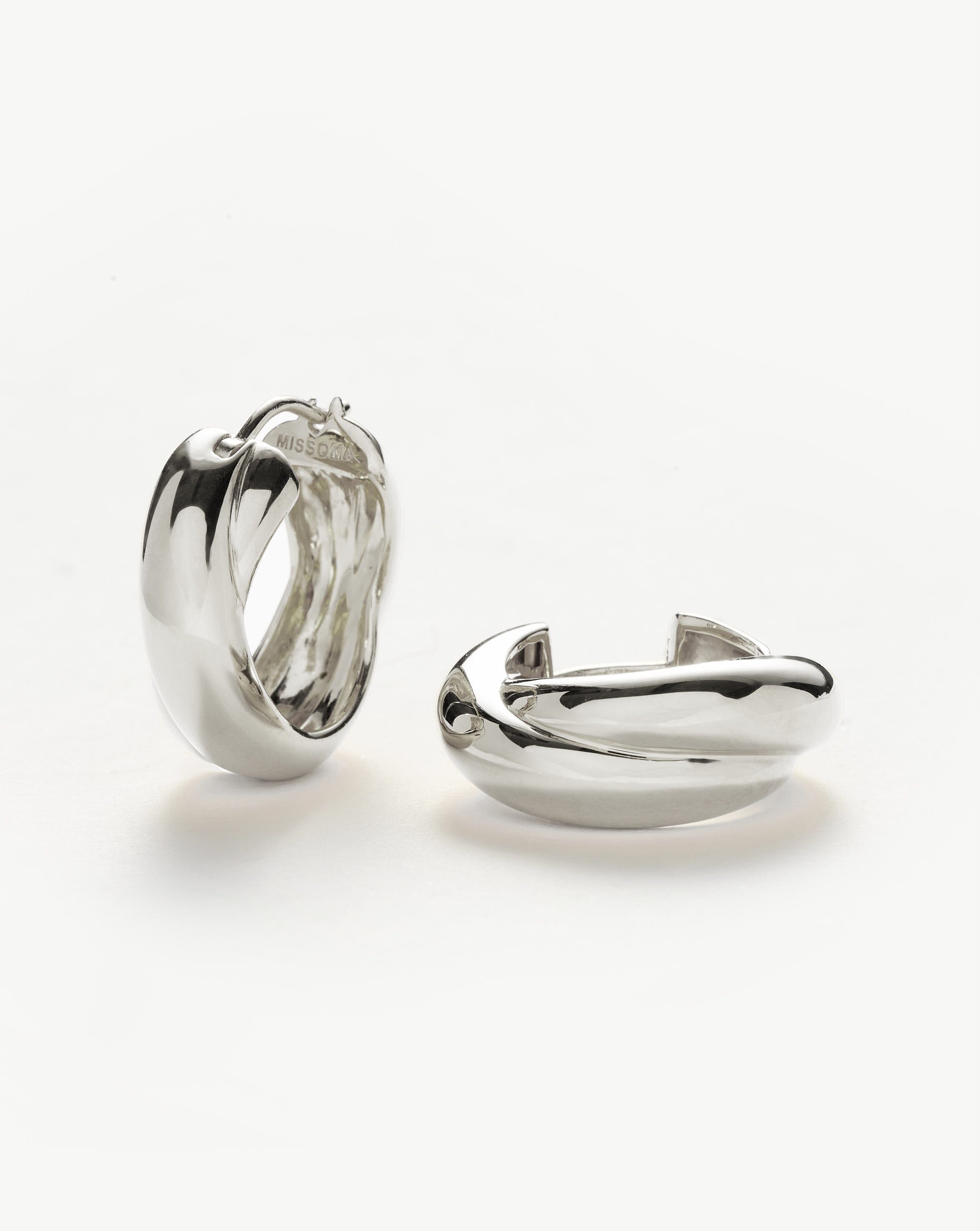 Lucy Williams Chunky Entwine Hoop Earrings | Silver Plated Earrings Missoma 