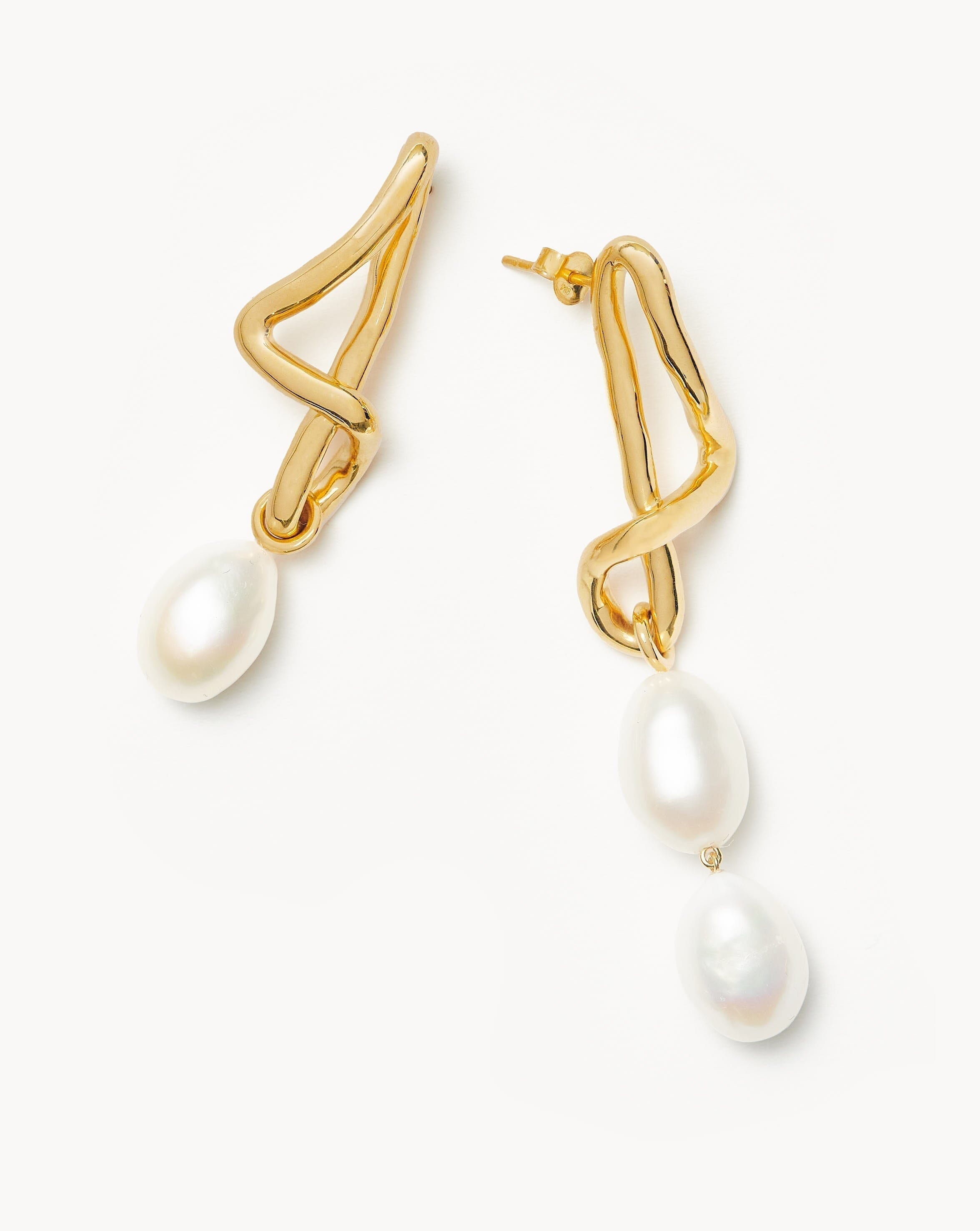 Molten Baroque Pearl Mismatch Drop Earrings Earrings Missoma 