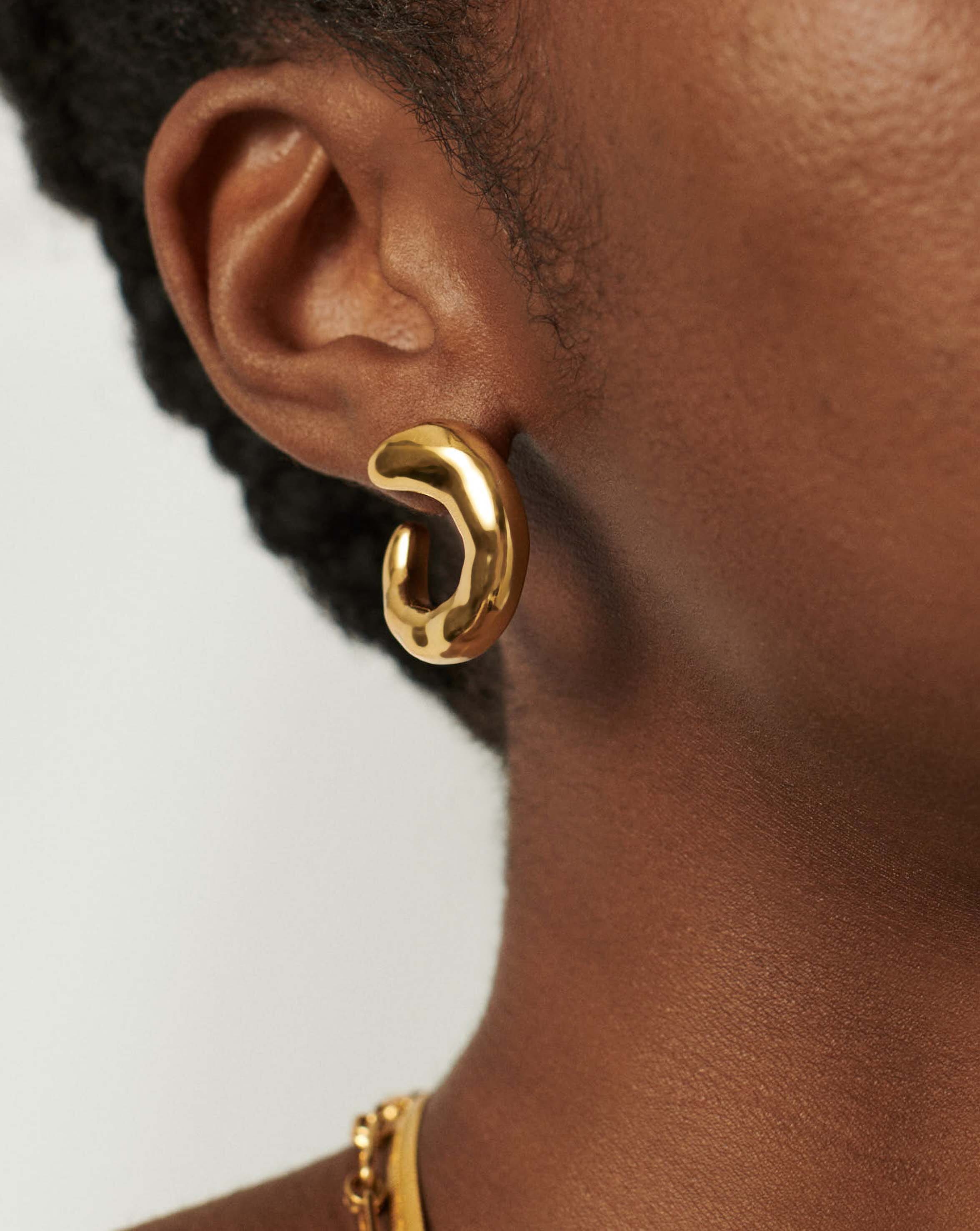 Molten Large Open Stud Earrings | 18ct Gold Plated Earrings Missoma 