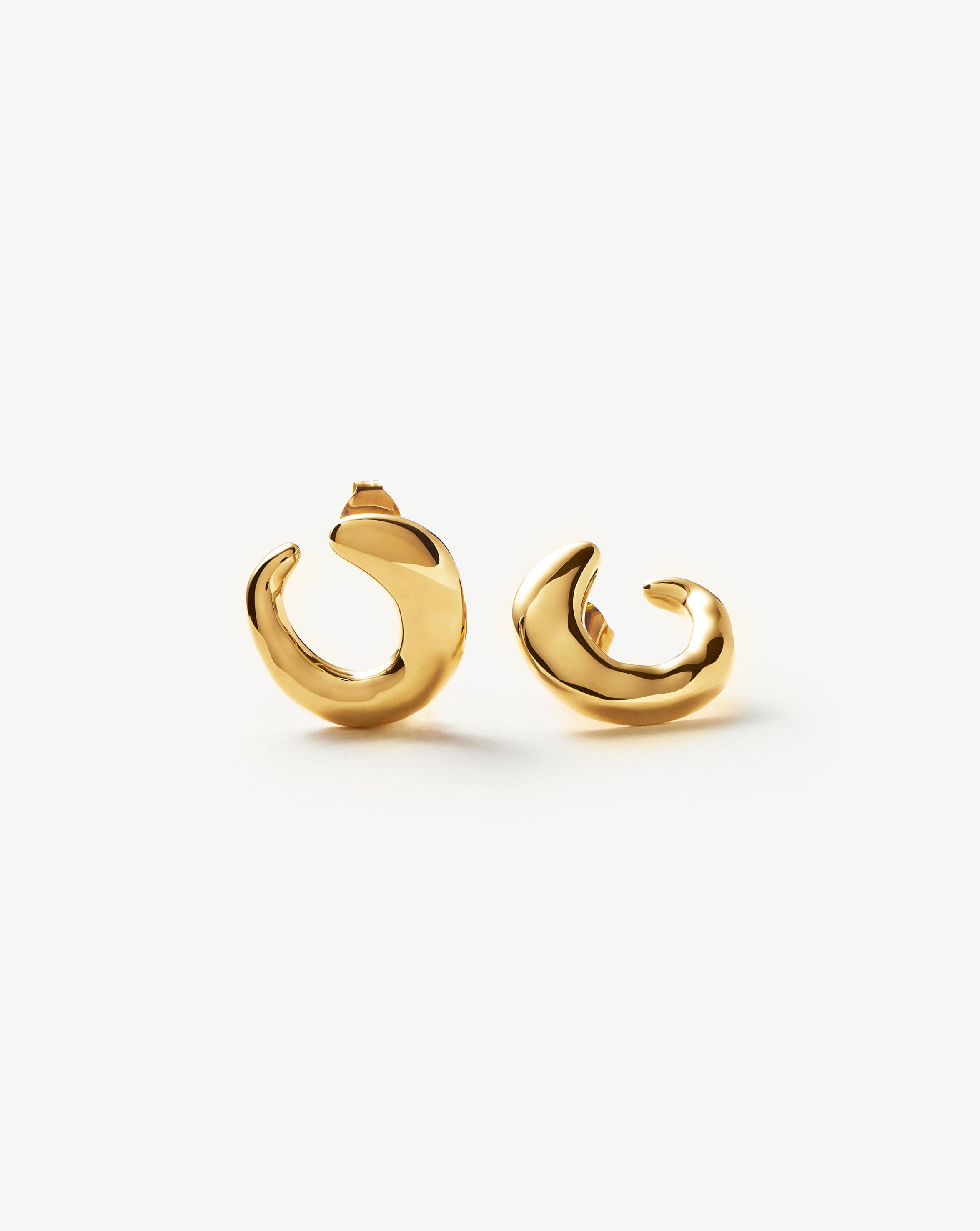 Molten Open Stud Earrings | 18ct Gold Plated Vermeil Earrings Missoma 