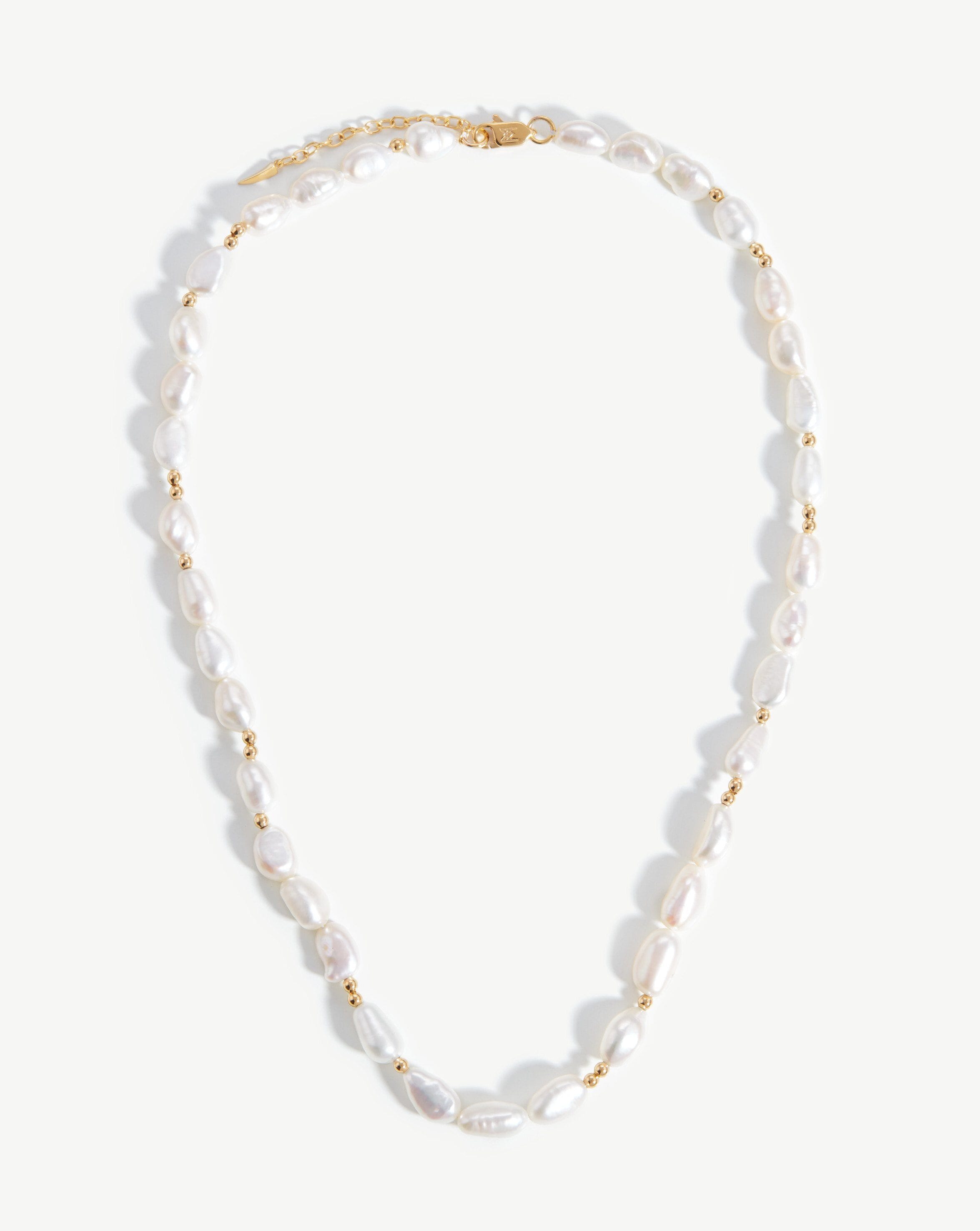 Pearl Beaded Necklace | 18ct Gold Plated/Pearl Necklaces Missoma 