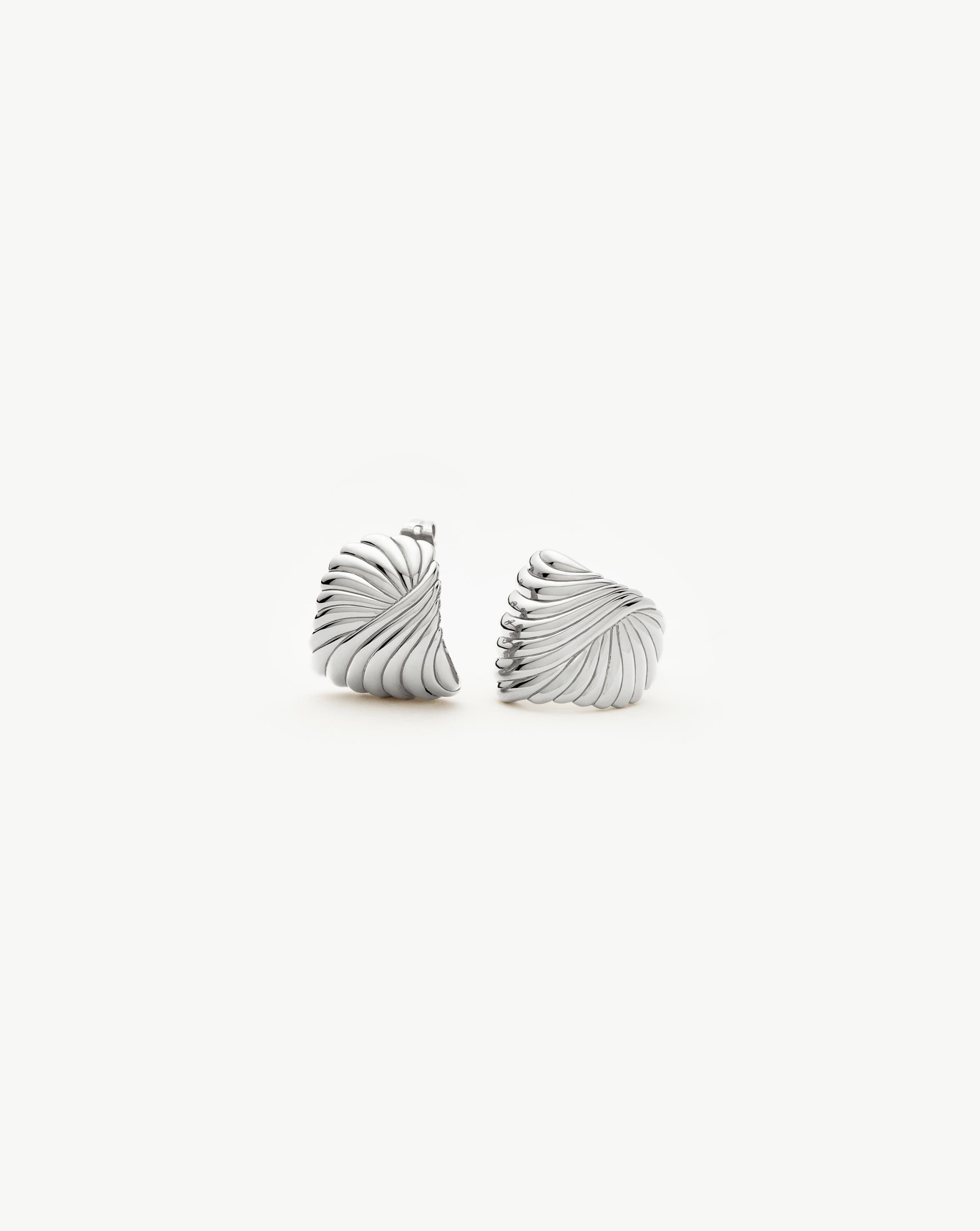 Ripple Stud Earrings | Silver Plated Earrings Missoma 